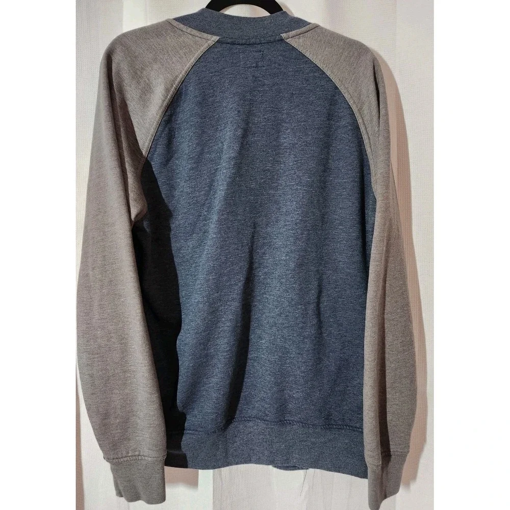 Levi's Sweater Men Large Blue Gray‎ Button Down Cardigan Fleece Jacket Fleece